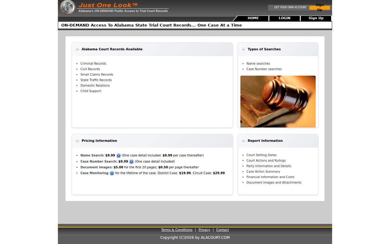 Bullock County court docket access through Just One Look